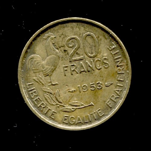 France pièce 20f de 1953 - de,