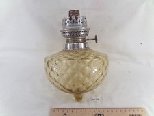 ancien réservoir ou toupie en verre jaune de lampe à pétrole Ø 14,5 cm (DH39)
