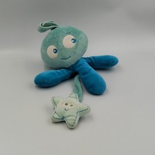 Doudou pieuvre bleu étoile