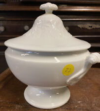 Soupière Faïence Blanche Empire XIXeme Service Ancien Vaisselle Assiette
