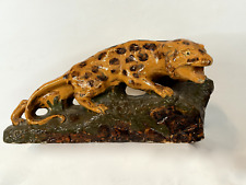 PANTHÈRE EN TERRE CUITE VERNISSÉE ÉPOQUE FIN XIXème ART POPULAIRE SOUFFLENHEIM