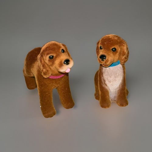 Lot chiens velours vintage - 2,
