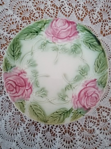 Assiette barbotine ancienne - assiette,