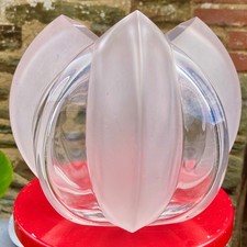 vase en cristal polylobé en partie satiné Art Glass vintage  design 70 - N°115