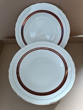 8 assiettes creuses en porcelaine de Salins modèle Royat Rouge 