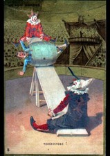 IMAGE AU BON MARCHE / CHROMO / Spectacle de CLOWN au CIRQUE