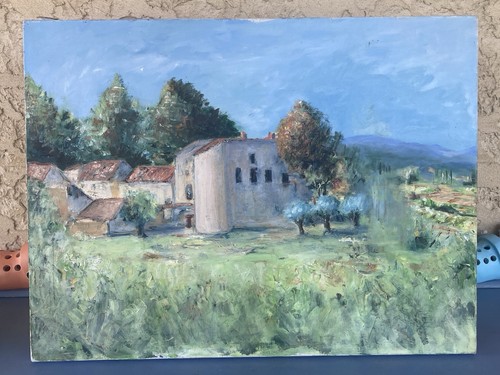 Tableau huile toile provence - tableau,
