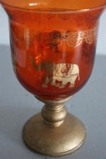 verre orange decoré de 4