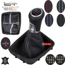 ICT Pommeau vitesse levier Cuir avec soufflet pour VW Polo 6 ( Typ 2G ) nouveau