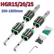 2X HGR20 HGR15 HGR25 Rail de guidage linéaire+4X Roulement coulisseau HGH15/20CA