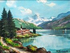 Tableau huile sur bois Claude