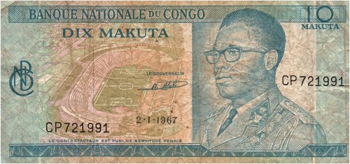 Congo makuta 1967 - congo, 10