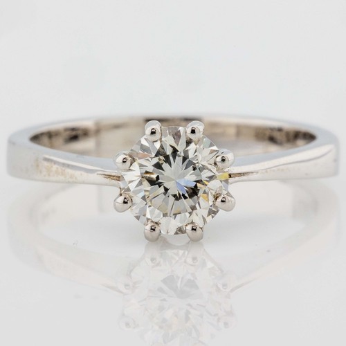Bague solitaire 585 blanc - solitaire,