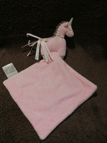 Doudou mouchoir licorne rose