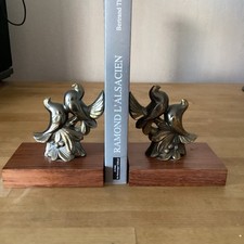 Serre Livres Pigeons Paons Métal Bois Vintage 