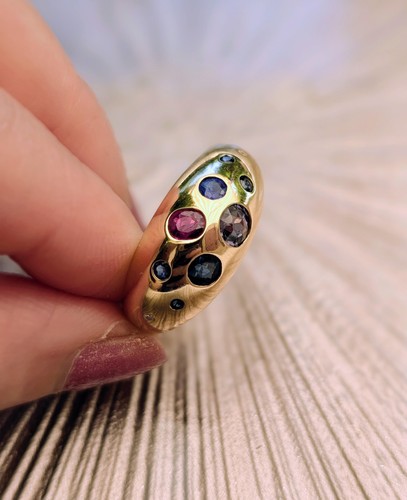 Bague bombée sertie 1 - bombée, d'1