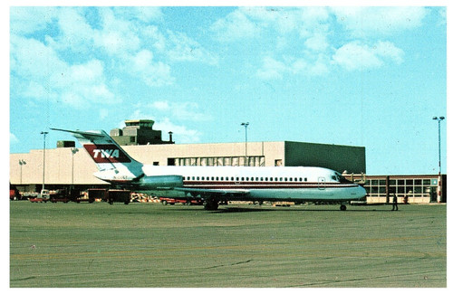 Carte postale avion twa à - carte, d'avion