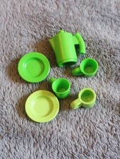 PLAYMOBIL accessoire lot vaisselle verte 