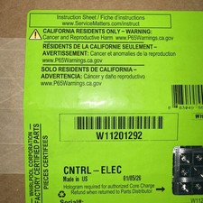 Whirlpool w11201292 cntrl elec - w11201292, cntrl-elec