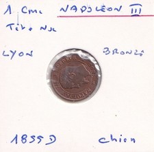 1 Centime NAPOLÉON III, TÊTE NUE 1855D