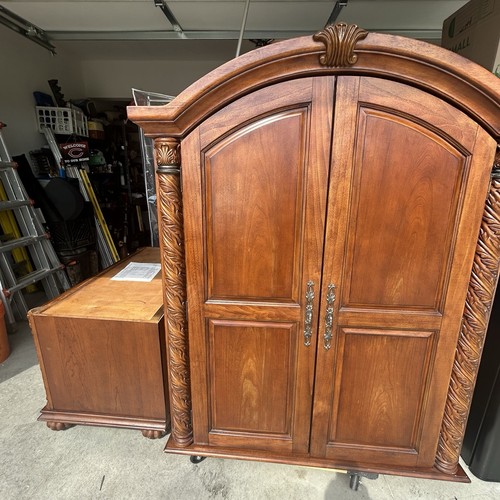Wood armoire wardrobe cabinet - armoire,