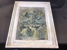 Ancien cadre photo en bois et platre vintage encadrement tableau 52x42