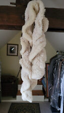 Echarpe étole fourrure lapin  blanche écru chaude qualité luxe