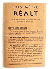 Notice POSEMETRE REALT de 1952