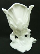 VASE VINTAGE, BLANC, COURONNE STAFFORDSHIRE EN FORME DE FEUILLE 11 cm de haut 