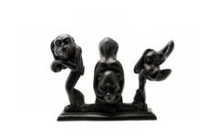 Statue 3 Singes Sagesse Humoristique en résine -  H 13 cm 