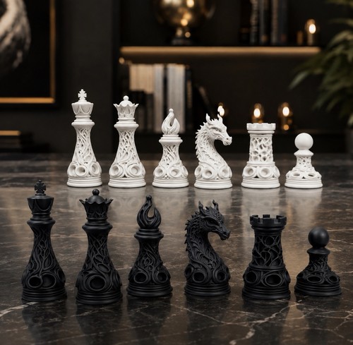 Lot pièces échecs - pièces, en