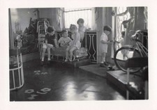 ANCIENNE PHOTOGRAPHIE 1953 A BORD DU PAQUEBOT L'ANTILLES JOLIE PETITE FRATRIE