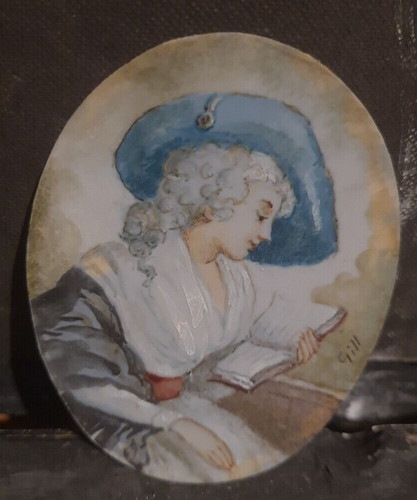 Une miniature signé peint - signé, à