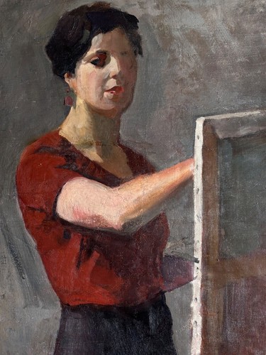 Tableau portrait femme peintre