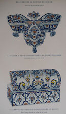COFFRET FANTAISIE EPINGLES BIJOUX Saliere FAIENCE ROUEN Gravure POTTIER 1869