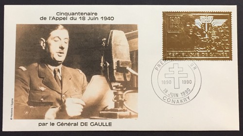 Guinée timbre général - or,