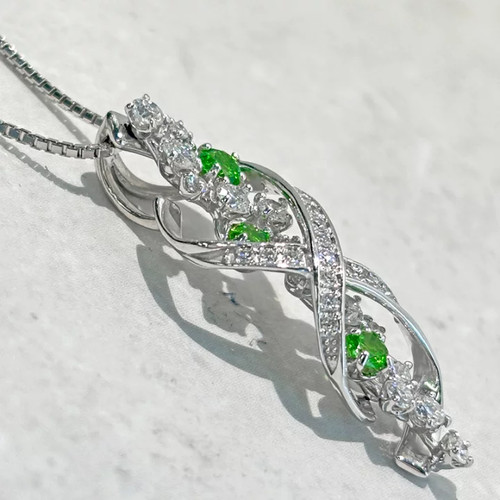 Collier pendentif k18wg grenat - pendentif,