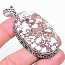 Pendentif pierre précieuse forme ovale cheval sauvage cadeau incroyable bijou...