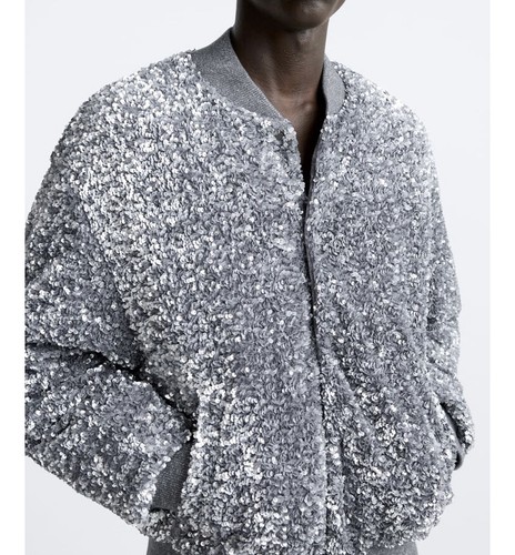 Zara sequin bomber - sequin, men