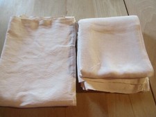 Lot N°22 de 2 nappes anciennes chanvre lin fil usée trouée rapiécée liteau rouge