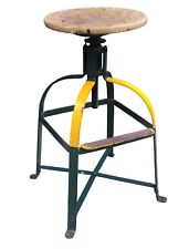 Ancien Tabouret Industriel Vintage D Atelier Bienaise Métal Et Bois Déco Indus