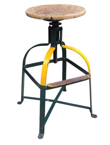 Ancien tabouret industriel - ancien,