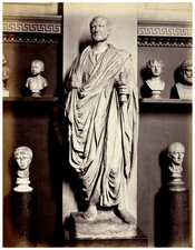 William Axon Mansell, British Museum, Statue of an Orator vintage albumen print,