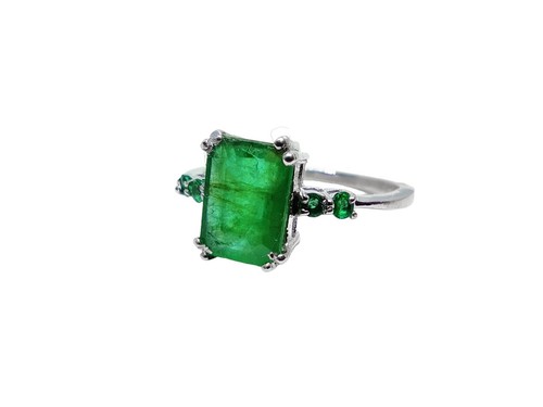 925 argent émeraude bande - 925,