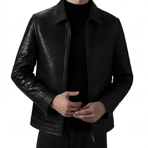 Veste luxe cuir croco - veste, en