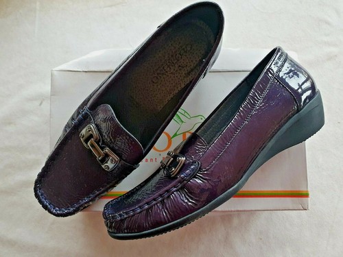 Chaussures cuir vernis bleu - chaussures, en