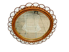 Miroir soleil rotin bambou