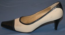 Etienne Aigner Sz 10M 10 M Heels Pumps Two Tone Canvas  Shoes