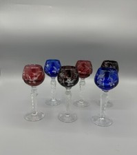 6  verres a Liqueur en cristal de couleur Roemer Cristallerie de Lorraine