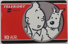 Carte Téléphonique TELECORT DANEMARK TINTIN ET MILOU 10KR.